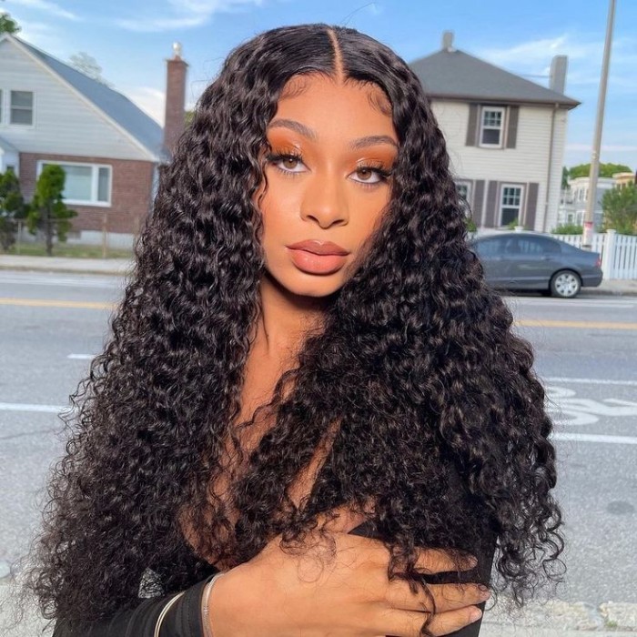 Wigfever Water Wave 4×4 Lace Closure Real Human Hair Wig 8-26Inch
