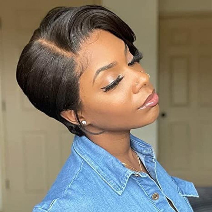 Wigfever Shortcut Bob Wig 13*4 Lace Front  Pixie Cut Human Hair Wigs