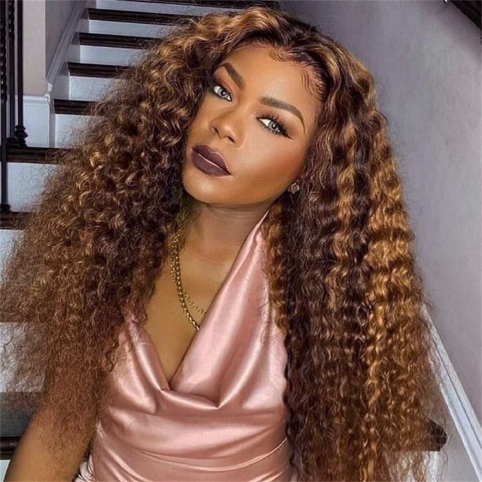 Wigfever Wear Go Glueless Wig Highlight Deep Wave 180% Density HD Lace Closure Wig