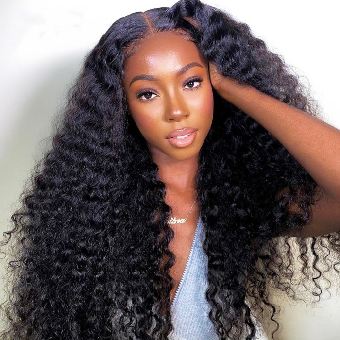 Wigfever 13x4 Lace Front Human Hair Wigs Deep Wave Brazilian Human Hair Frontal Wigs