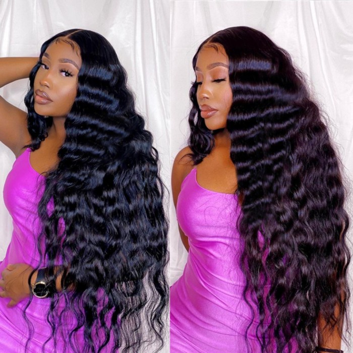 Wigfever Long Hair Loose Wave Human Hair 4*4 Lace Front 30-40inch Wigs For Women
