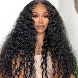 Wigfever Water Wave Pre Bleached Knots Wear Go Glueless 7*4 Pre-Plucked HD Lace Closure Human Hair Wig