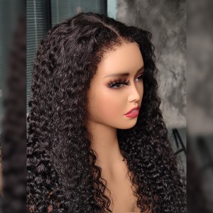 Wigfever 4C Hairline Wigs 13x4 HD Lace Front Water Wave Human Hair Wigs