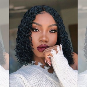 Wigfever Deep Wave 4*4 Lace Closure Bob Wig Human Hair