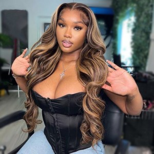 Wigfever Highlight Wear Go Glueless Body Wave Human Hair HD Lace Closure Wigs