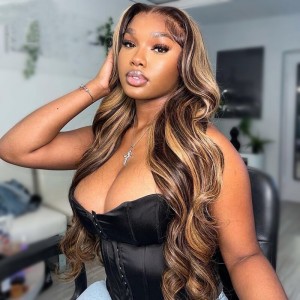 Wigfever Highlight Wear Go Glueless Body Wave Human Hair HD Lace Closure Wigs