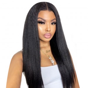 Wigfever Kinky Straight Gluless Leave Out/In V part Human Hair Wigs