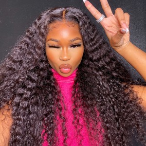 Wigfever Kinky Curly 4*4 Lace Closure Wig Gluless Human Hair Wig