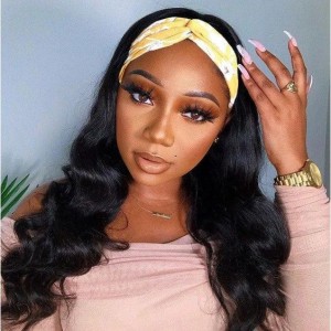 Wigfever New Headband Wig Body Wave Natural Color Human Virgin Hair Wig Headband Half Wig