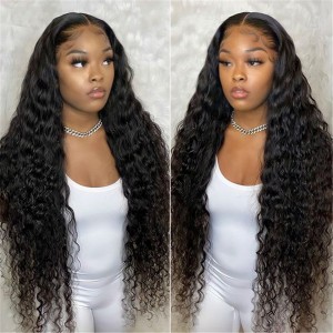 Wigfever Long wigs Deep Wave Human Hair 13*4 Lace Front 30-40inch Wigs For Women