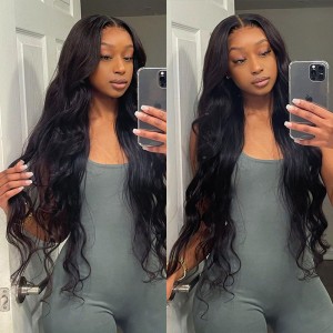 Wigfever Natural Color Body Wave 4*4 Lace Closure 30inch longer Human Hair Wig
