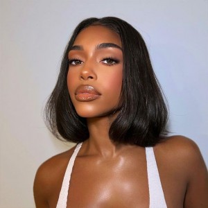 Wigfever Straight Bleached Knots Wear Go Pre-Cut And Pre Plucked Glueless 7*4 HD Lace Closure Human Hair Bob Wig
