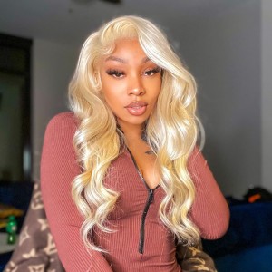 Wigfever Remy Transparent Lace Front Wig 100% Human Hair Wigs 613 Color 150% Density Body Wave Wigs