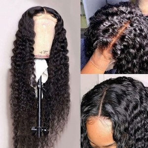 Wigfever Water Wave 4*4 Lace Closure 30-40inch Wig HD Transparent Lace Human Hair Wig