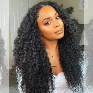 Wigfever Deep Wave 4*4 Lace Closure Wigs Human Hair Lace Wig