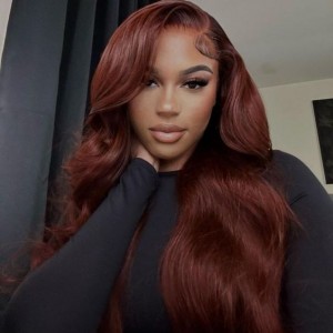 Wigfever Reddish Brown Straight Pre-Plucked And Pre-Cut Glueless 7*4 Lace Closure Wig