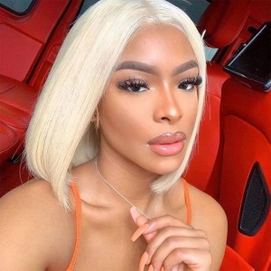 Wigfever Straight Human Hair Bob Wig #613 Color 13*4 Lace Front Human Hair Wigs