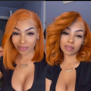 Wigfever Ginger Bread Colored Bob Wig 4*4 13*4 Lace Front Human Hair Bob Wigs