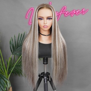 Wigfever Wear Go Ash Blonde Balayage Silky Straight Glueless Pre-Plucked 7*4 Lace Closure Wig