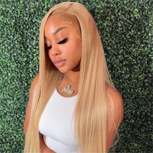 Wigfever Honey Blonde Straight Glueless 180% Density Pre-Cut Lace Closure Wig