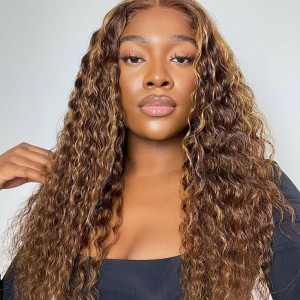 Wigfever Highlight Deep Wave Pre-Cut And Pre-Plucked 7*4 Glueless Lace Closure Wig