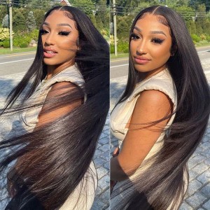 Wigfever Silky Straight Pre-Plucked 180% Density HD Glueless 13*4 Front Wig