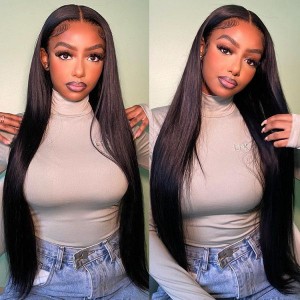 Wigfever Silky Straight Pre-Plucked 180% Density HD Glueless 13*4 Front Wig