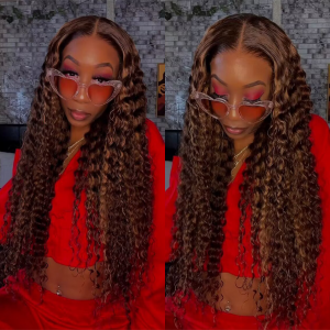 Wigfever Wear Go Glueless Wig Highlight Deep Wave 180% Density HD Lace Closure Wig