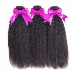 Wigfever Kinky Straight Human Hair Weft Yaki Straight 100% Remy Hair Extensions