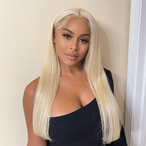 Wigfever Silky Straight Hair 13*4 Lace Front Wig 150% Density 613 Blonde Human Hair Wigs