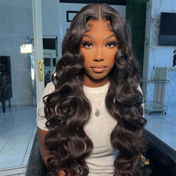 middle part body wave wig
